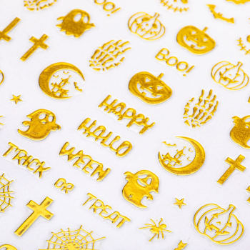 Nail Art Sticker Gold Halloween